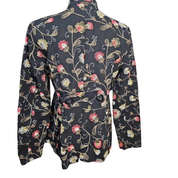 Charter Club Size Small Asian-Inspired Embroidered Peplum Waist Jacket - Picture 12 of 14